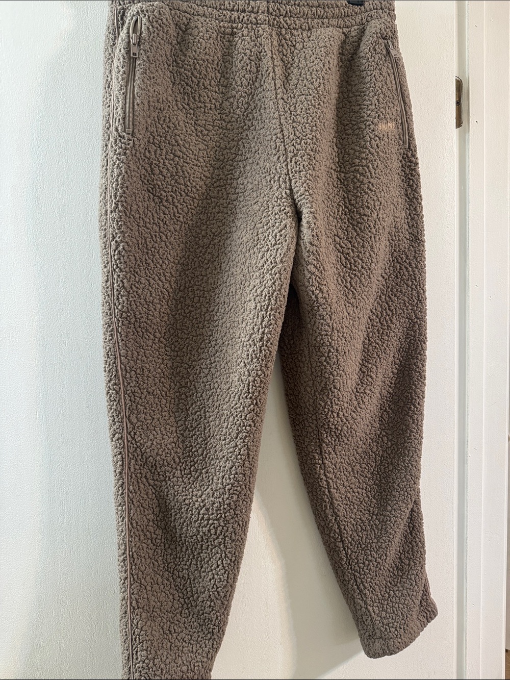 SKIMS Taupe Sherpa Track Joggers